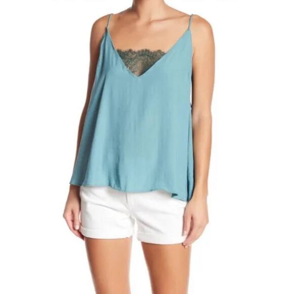 NWT Free People Cyprus Green Intimately Tank Lace Underneath Top Size Large - Picture 1 of 11
